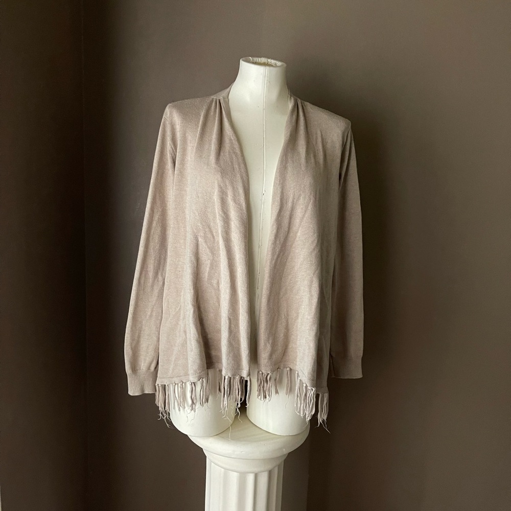 Joseph A Cardigan Sweater with Fringe